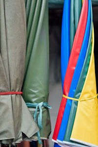 Close-up of multi colored umbrella