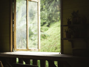 View of house through window