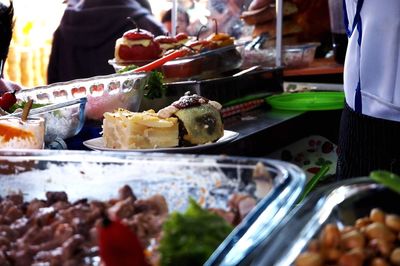 Close-up of food in tray