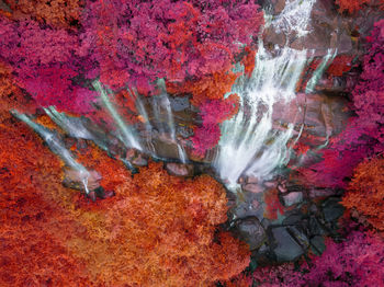 High angle view of multi colored rock formation