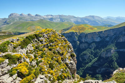 The monte perdido mountain range and the canyon de anisclo in the pyrenees