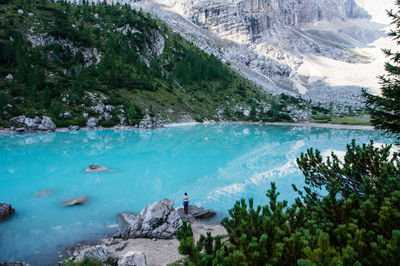 High angle view of lake