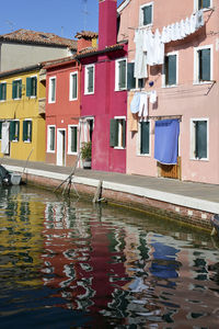 Reflection of buildings in water