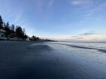 Scenic view of beach against sky