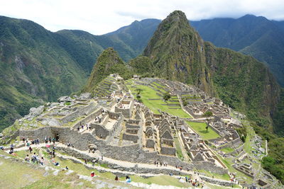 High angle view of old ruins