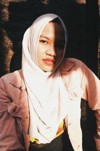 Portrait of woman wearing hijab