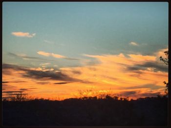 Silhouette of landscape at sunset