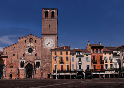 Low angle view of church in lodi, piazza della vittoria.