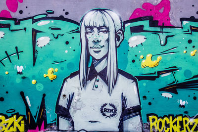 Full frame shot of graffiti on wall