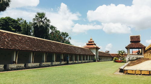 View of temple against cloudy sky