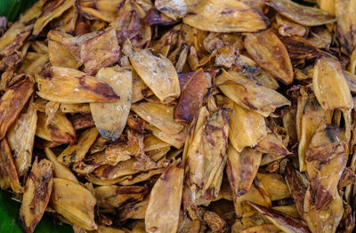 Full frame shot of dried leaves