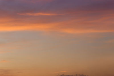 Low angle view of orange sky