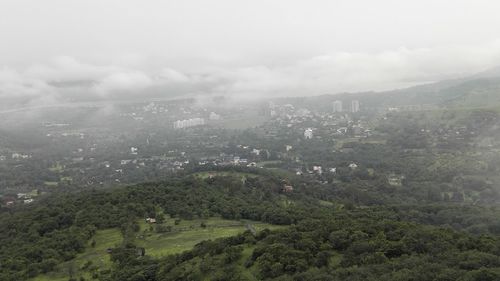High angle view of landscape against sky