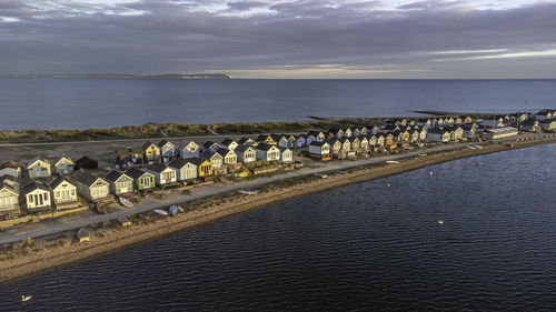 Mudeford harbour sea sunset beach huts