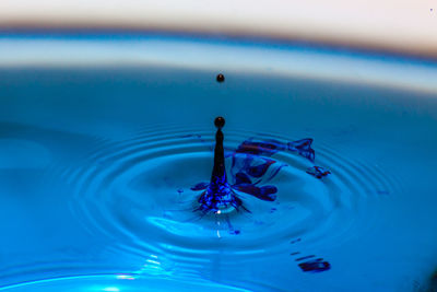 High angle view of water splashing