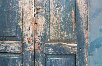 Close-up of old wooden door