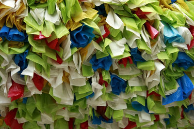 Abstract disposable plastic bags with colorful background