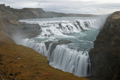 Scenic view of waterfall