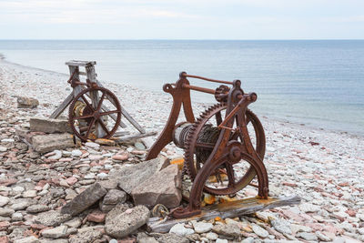 Boat winch on the beach