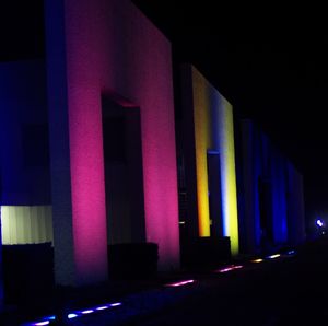 View of purple lights at home