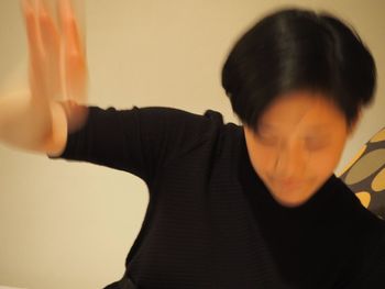 Close-up of woman standing in pond