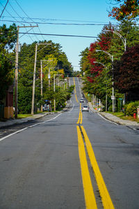 Road amidst trees against sky