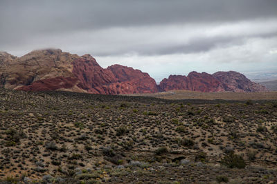 Scenic view of rocky mountains against sky