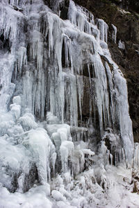 View of waterfall in winter