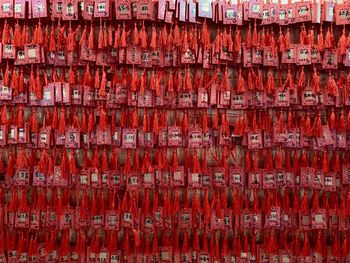 Full frame shot of red metal structure