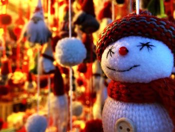 Close-up of multi colored christmas lights