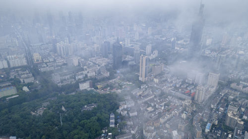 High angle view of buildings in city