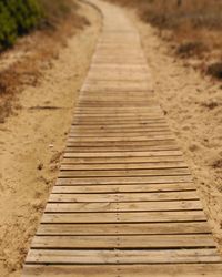 Close-up of wood track