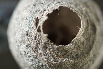 Close-up of hole on concrete surface