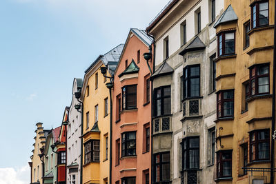 Low angle view of residential building against sky