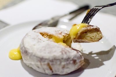 Close-up of bread in plate