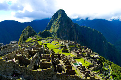 Panoramic view of old ruins against sky