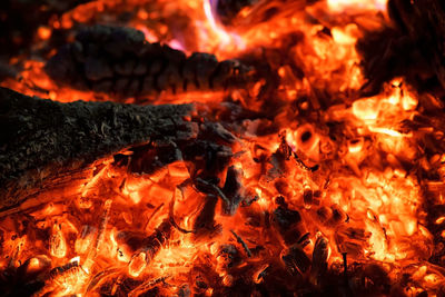 Close-up of bonfire