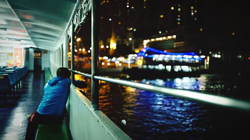 View of illuminated bridge at night