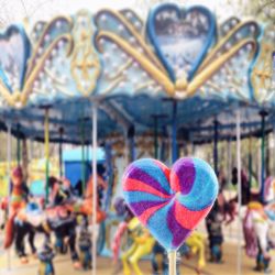 Close-up of carousel at amusement park