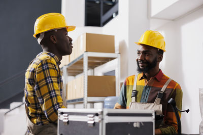 Men working at construction site