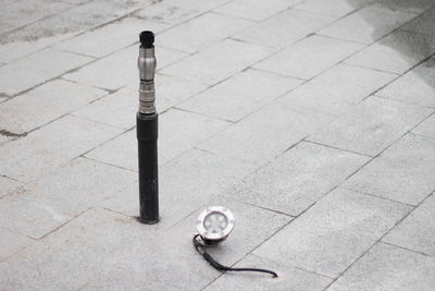 High angle view of man standing on floor