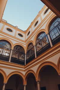 Low angle view of historic building against clear sky