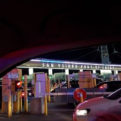 View of airport at night