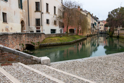 The buranelli canal, a beautiful view of the historic center of treviso