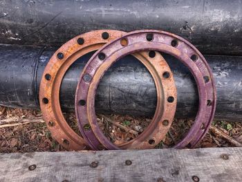 Close-up of old rusty train