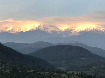 Scenic view of mountains against sky