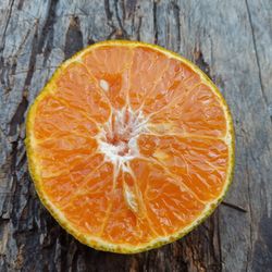 Directly above shot of orange on table