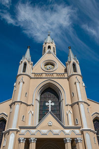 Low angle view of church against sky