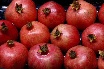 Full frame shot of pomegranates for sale in market