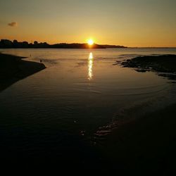 Scenic view of sea during sunset